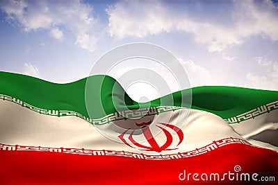 Composite image of iran flag waving Stock Photo