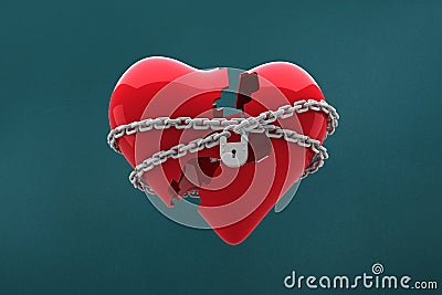 Composite image of locked heart Stock Photo
