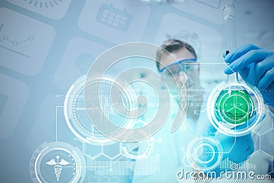 Composite image of medical biology interface in blue Stock Photo