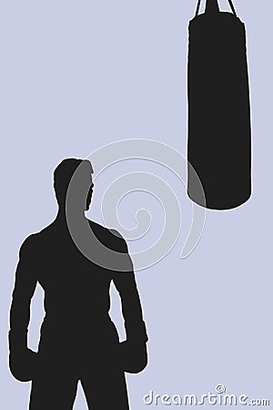 Composite image of muscular boxer Stock Photo