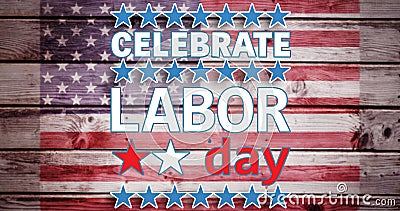 Composite image of poster of celebrate labor day text Stock Photo