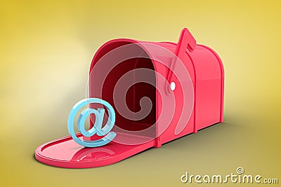 Composite image of red email post box Stock Photo