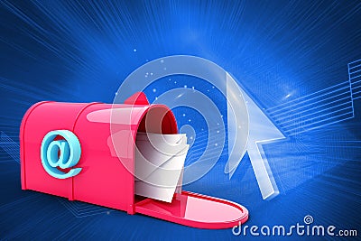 Composite image of red email postbox Stock Photo