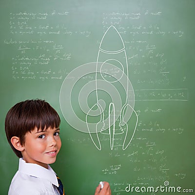 Composite image of rocket ship Stock Photo