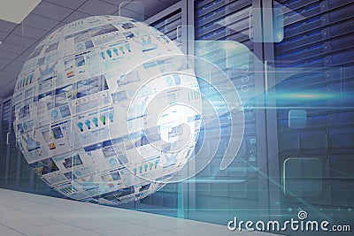 Composite image of screen sphere showing business advertisement Stock Photo