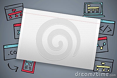 Composite image of single lined blank paper Stock Photo