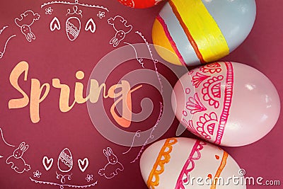 Composite image of spring logo against background Stock Photo