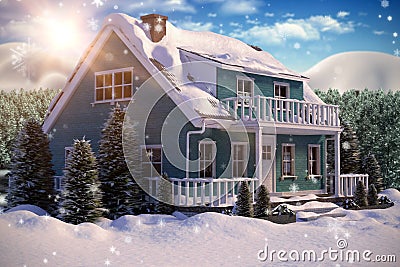 Composite image of three dimensional house Stock Photo