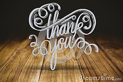 Composite image of three dimensional of thank you text Stock Photo