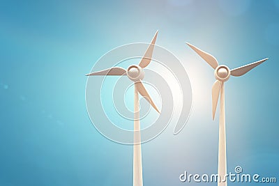 Composite image of three wind turbine machine 3d Stock Photo