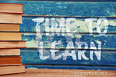 Composite image of time to learn text against white background Stock Photo