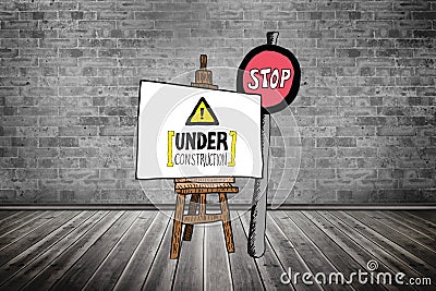 Composite image of under construction doodle Stock Photo