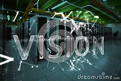 Composite image of vision text on black background Stock Photo