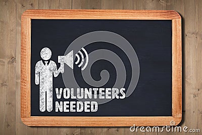 Composite image of volunteers needed Stock Photo