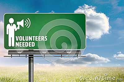 Composite image of volunteers needed Stock Photo