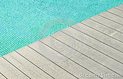 Composite Made Swimming Pool Front Deck Stock Photo