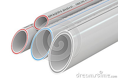 Composite Pipes, 3D rendering Stock Photo