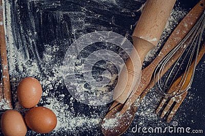 Composition of baking and kitchen accessories Stock Photo