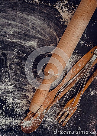 Composition of baking and kitchen accessories Stock Photo
