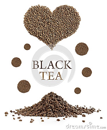 Composition of black tea elements Stock Photo