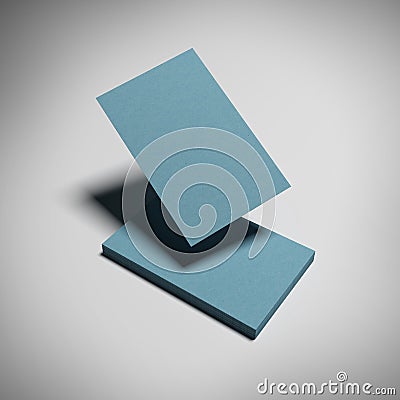 Composition of blue business cards isolated Stock Photo