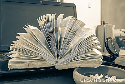 Composition with books on the table Stock Photo