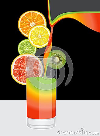 Composition of citrus fruits Vector Illustration