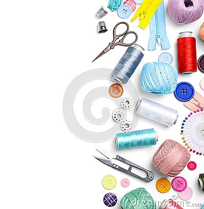 Composition with color threads Stock Photo