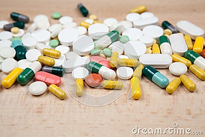 Composition with colorful pills Stock Photo