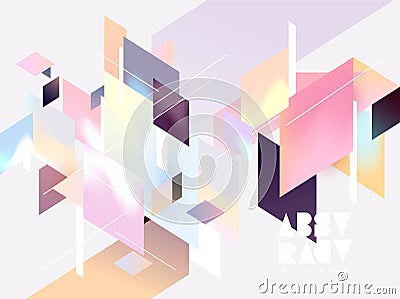 Composition of colorful rectangles. Vector Illustration