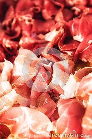 Composition of cured ham Stock Photo