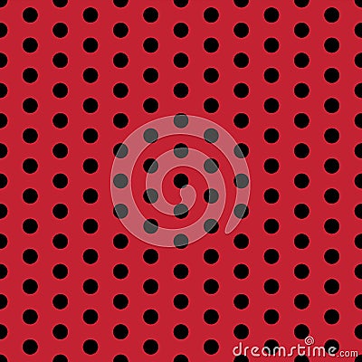 Red and Black Polka Dots Seamless Pattern Vector Illustration