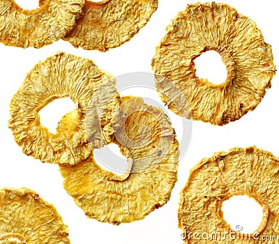 Composition of dried pineapple ok Stock Photo