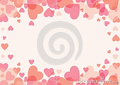 Composition of frame formed with hearts with copy space on cream background Stock Photo