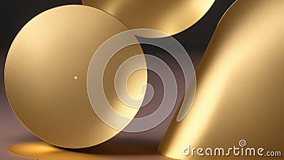 A Composition Of A Marvelously Detailed Golden Object With A Single Dot AI Generative Stock Photo