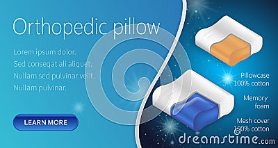 Composition Orthopedic Pillow. Vector Illustration Vector Illustration