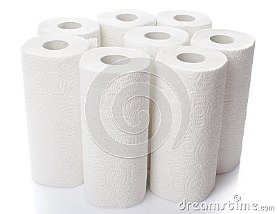 Composition with paper towel rolls Stock Photo