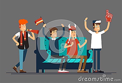 Composition people with flags make up vector illustration Vector Illustration