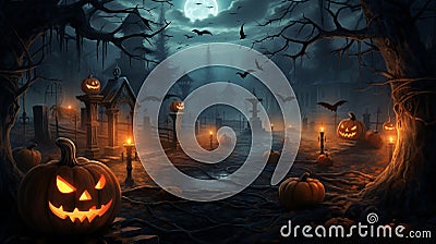 Composition of pumpkins for halloween holiday all saints day Stock Photo