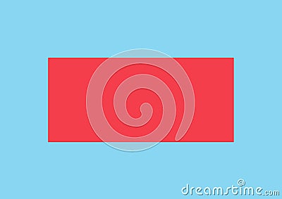 Composition of red rectangle centrally placed on blue background Stock Photo