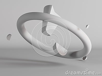 Composition of three-dimensional figures on a plain background 3D Rendering Cartoon Illustration