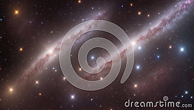 A Composition Of A Visually Stimulatingly Colored Image Of Two Spirals Of Stars AI Generative Stock Photo