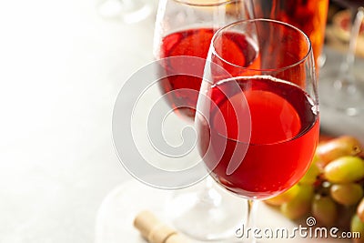 Composition wine and grape, close up Stock Photo