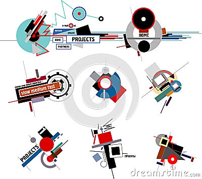 Compositions of constructivism Vector Illustration