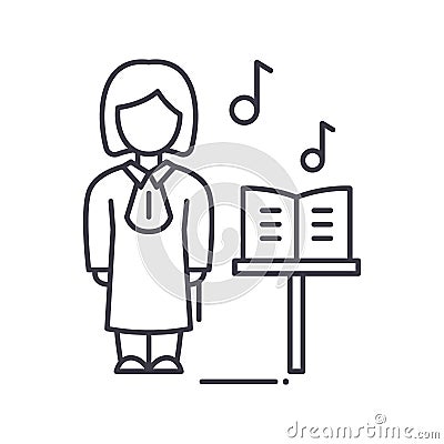 Compositor icon, linear isolated illustration, thin line vector, web design sign, outline concept symbol with editable Cartoon Illustration