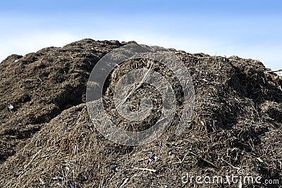 Compost big mountain outdoor ecological recycle Stock Photo
