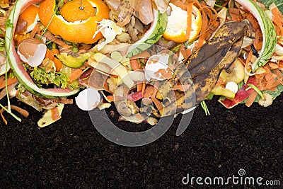 Compost with composted soil Stock Photo