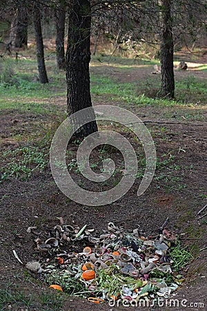 Compost ground hole Stock Photo