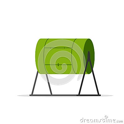 Compost tumbler icon Vector Illustration