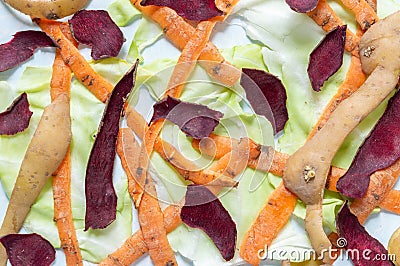 compost vegetables peelings. Top view Stock Photo